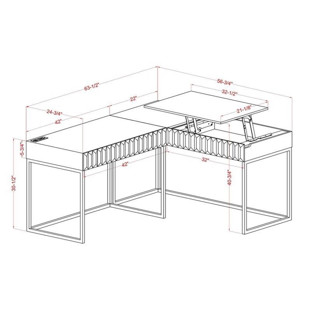 Furniture of America Giffore Wood 2-Piece White Writing Desk Set - Home Office Desk & Chair for Study, Work, and Small Spaces