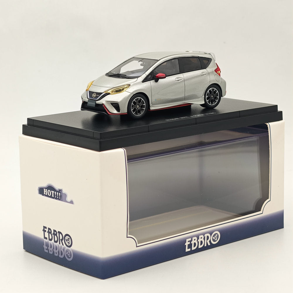 1/43 EBBRO 45440 NISSAN NOTE e-POWER NISMO 2017 Silver Resin Diecast Model Car - Collectible Miniature Vehicle for Display, Gifts & Car Enthusiasts