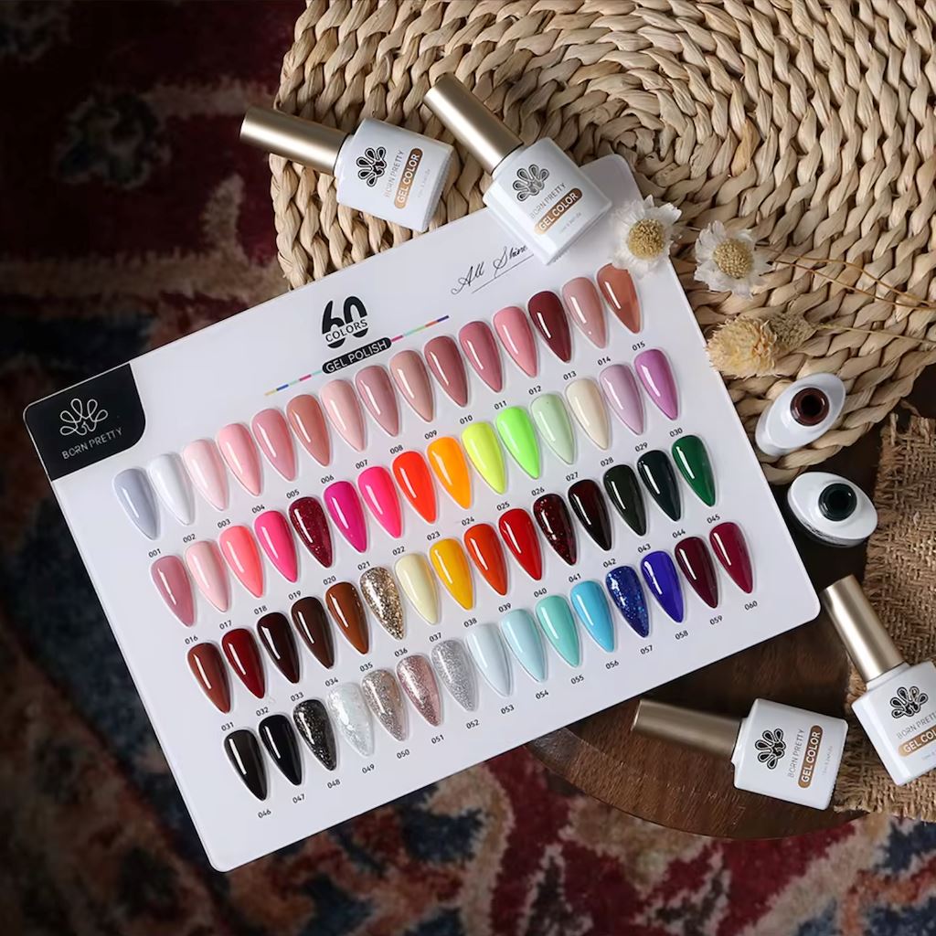 Born Pretty Gel Polish Kit - 60 Colors All Shine On Me Kit 2 for DIY Nails, Salon & Home Manicure | Long-Lasting UV/LED Nail Art Set for Women & Professionals