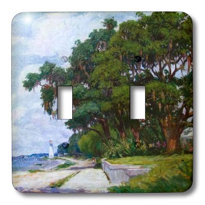 3D Printed Biloxi Lighthouse Woodward Painting Double Toggle Switch Plate - Wall Decor for Living Room, Bedroom & Office (3dRose lsp_26383_2)