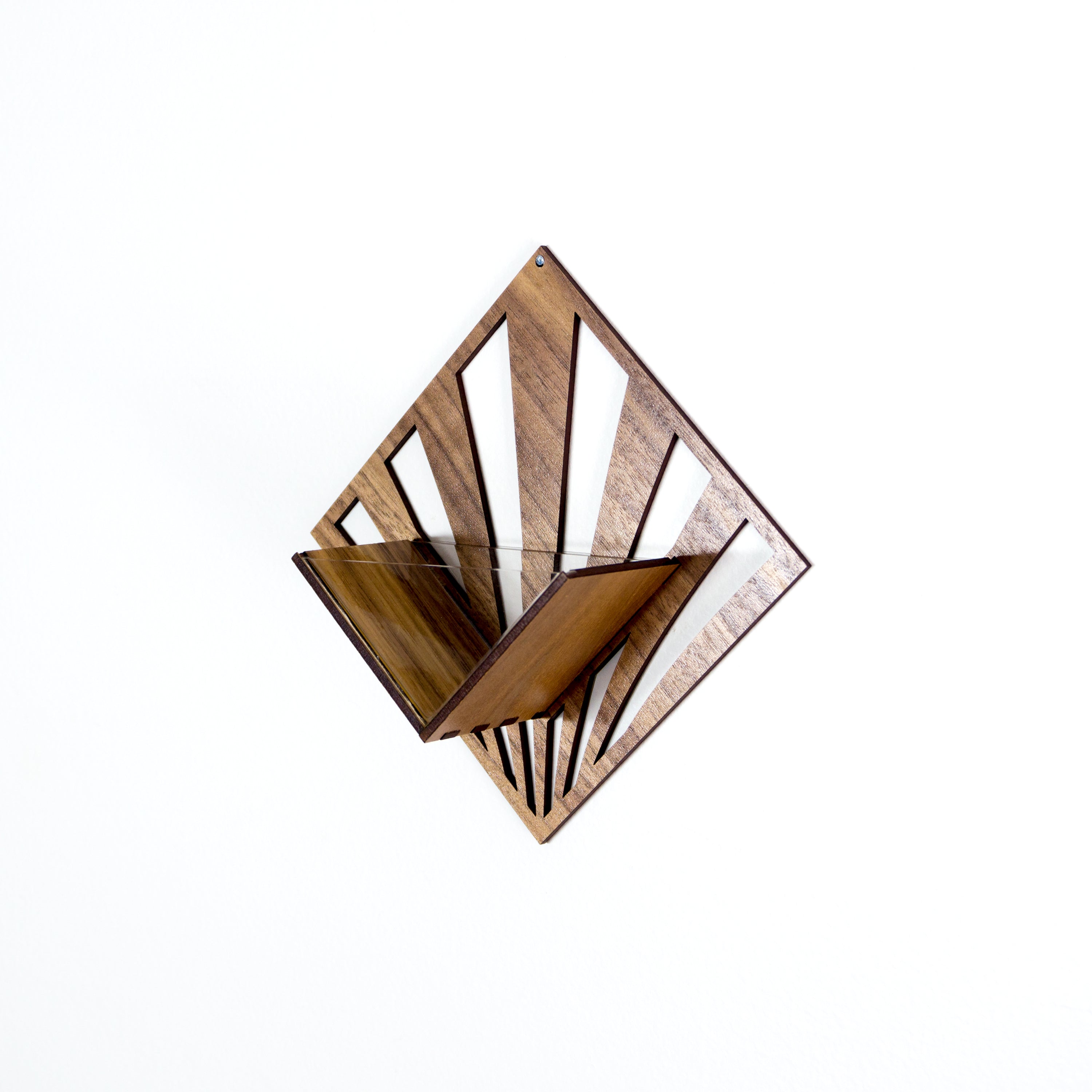 Handmade Wooden Quadrate Wall Planter Set of 2 - Air Plant Holder & Mounted Hanger Display for Tillandsia | Rustic Home Decor, Unique Plant Lover Gift Idea for Living Room, Bedroom or Office Decor