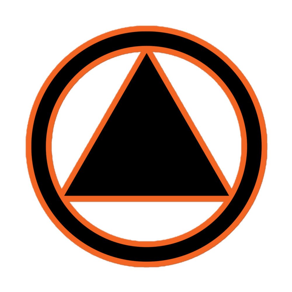 Orange Sobriety Symbol Sticker - Motivational Recovery Decal for AA, NA, 12-Step Programs - Perfect for Laptops, Water Bottles & Journals