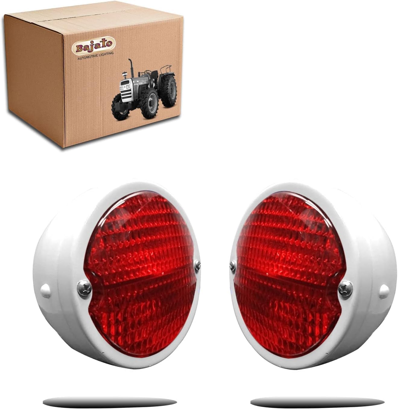 Vintage Hot Rod Tail Lights - 2X Rear Light Assembly with White Body, White Ring & Red Lens | 12V Bulbs Compatible with Model A Cars & Dodge Trucks | Perfect for Classic Car Restoration & Pickup Truck Customization