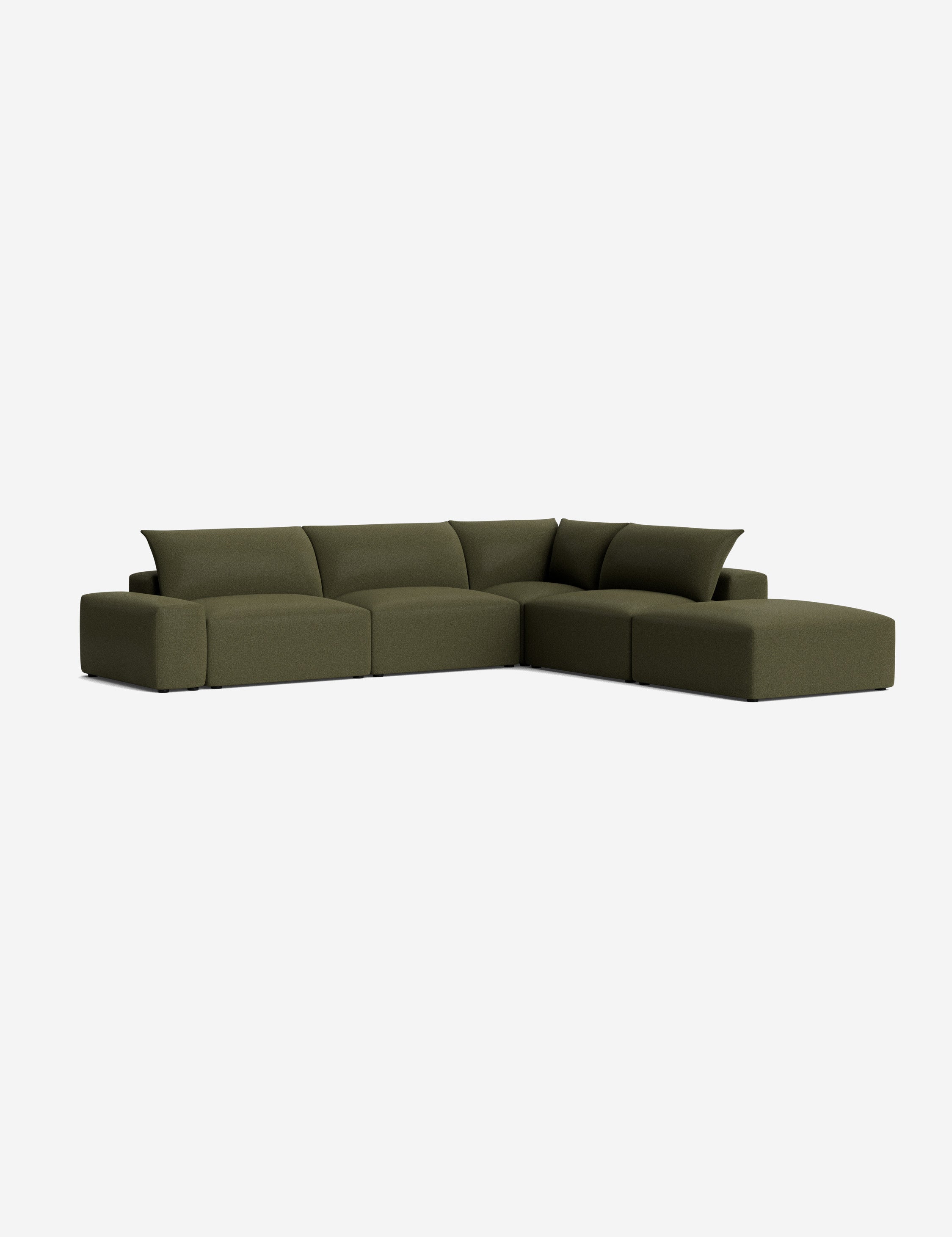 Brinley Chaise Sectional Sofa - Modern L-Shaped Couch with Chaise Lounge for Living Room, Family Room & Home Theater - Comfortable Fabric Upholstery