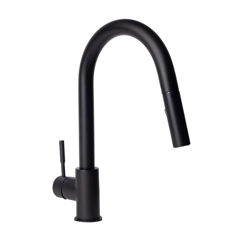 ZLINE Gemini Pull Down Single Handle Matte Black Kitchen Faucet - Modern High Arc Design for Sink, Dishwashing & Food Prep (GEM KF MB)