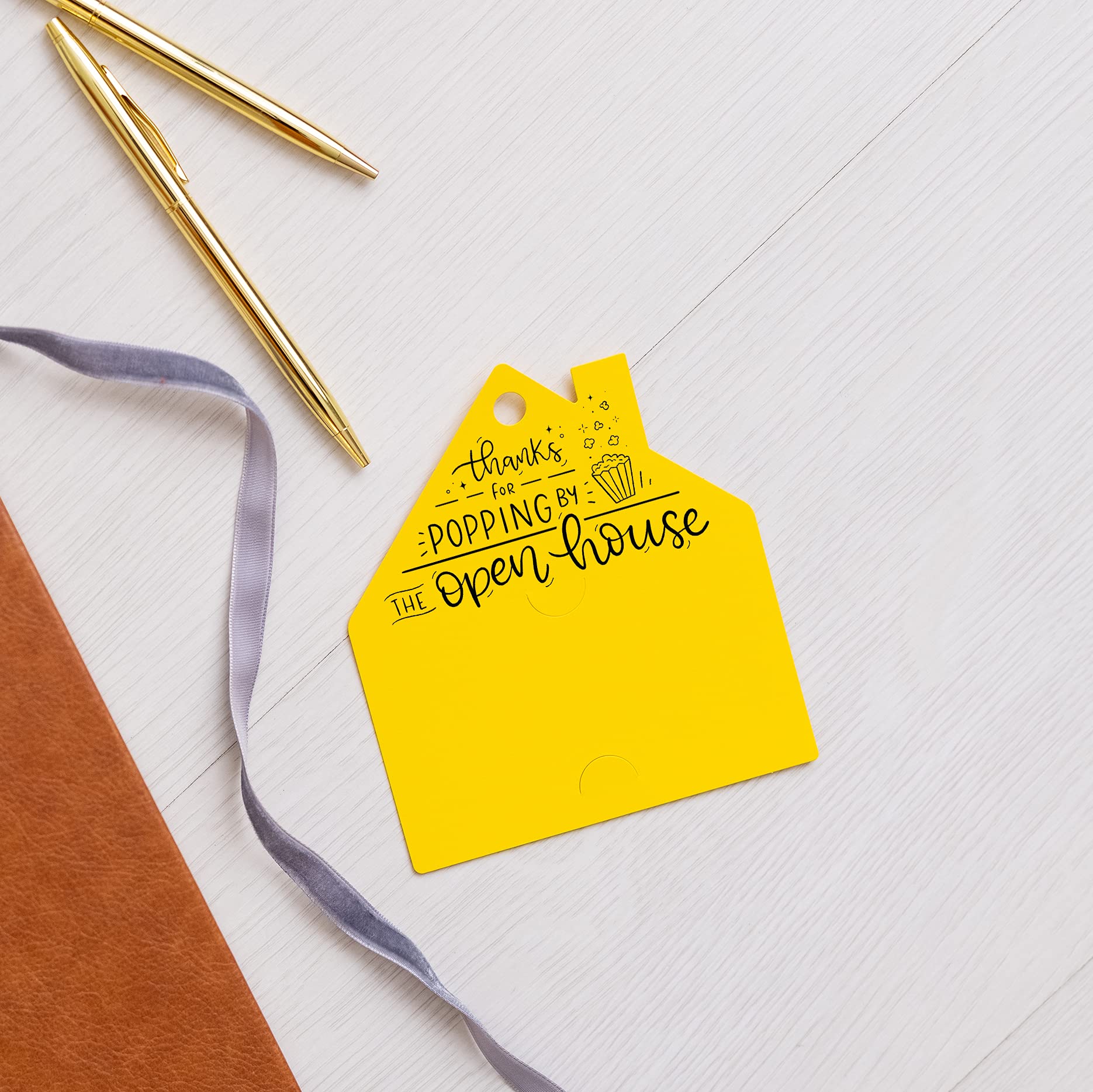 House Shaped Pop By Gift Tag - 20-GT004 | Open House Party Favors, Real Estate Agent Thank You Gifts, New Home Celebration Supplies | Perfect for Housewarming Parties, Closing Gifts & Welcome Baskets