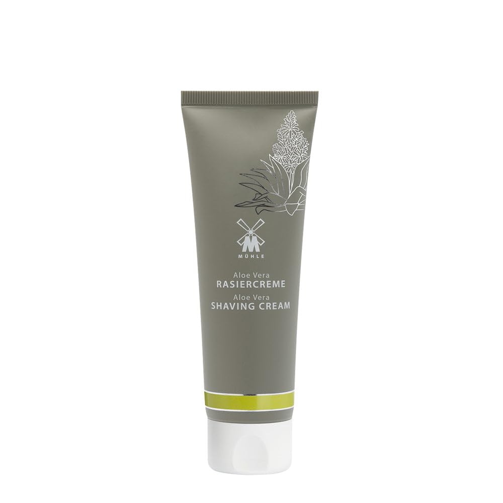 MÜHLE Shaving Essentials Bundle - Natural Alum Stone Styptic Pencil, Aloe Vera Aftershave Balm (100ml) & Shaving Cream (75ml) | Luxury Men's Grooming Kit for Sensitive Skin | Perfect for Travel & Daily Shaving Routine