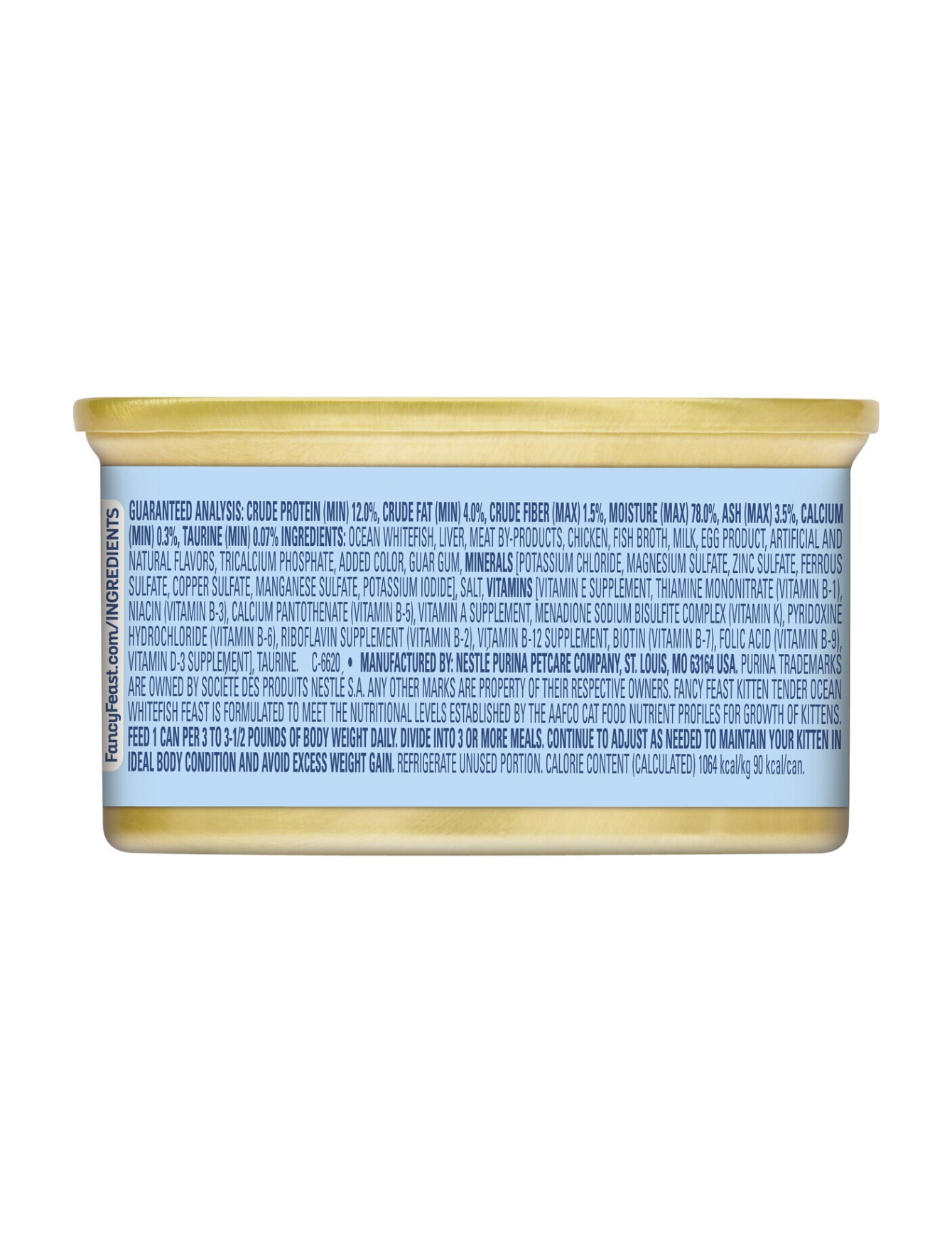 Fancy Feast Kitten Tender Ocean Whitefish Wet Cat Food - 3oz (85g) Canned Kitten Food for Growing Cats | High Protein Kitten Formula | Perfect for Weaning Kittens & Picky Eaters