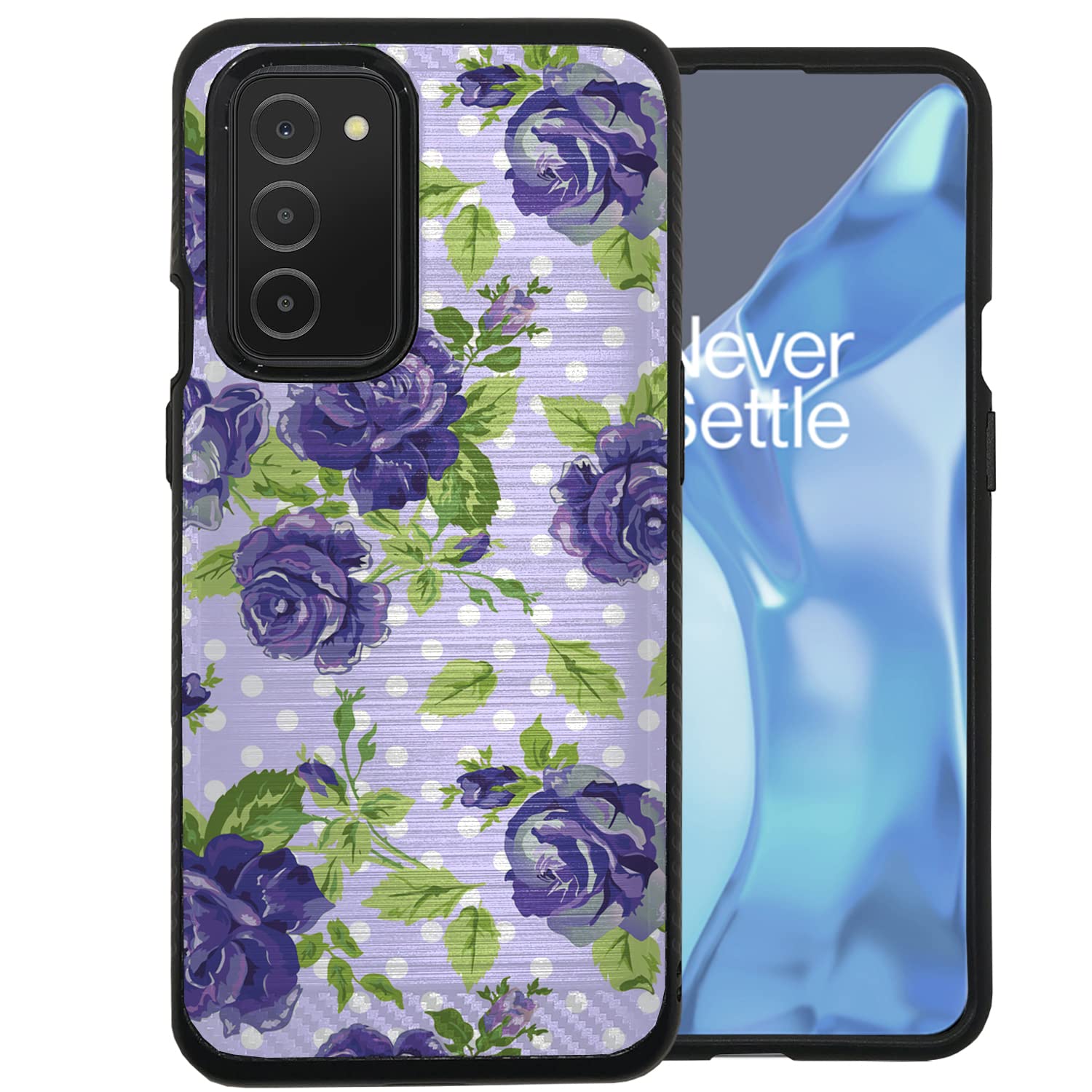 Samsung Galaxy A53 5G Case - Dual Layer Shockproof Protective Cover with Brushed Armor Design & Purple Floral Pattern | Slim Fit for Samsung A53 5G/A53 | Perfect for Everyday Use, Travel & Outdoor Activities