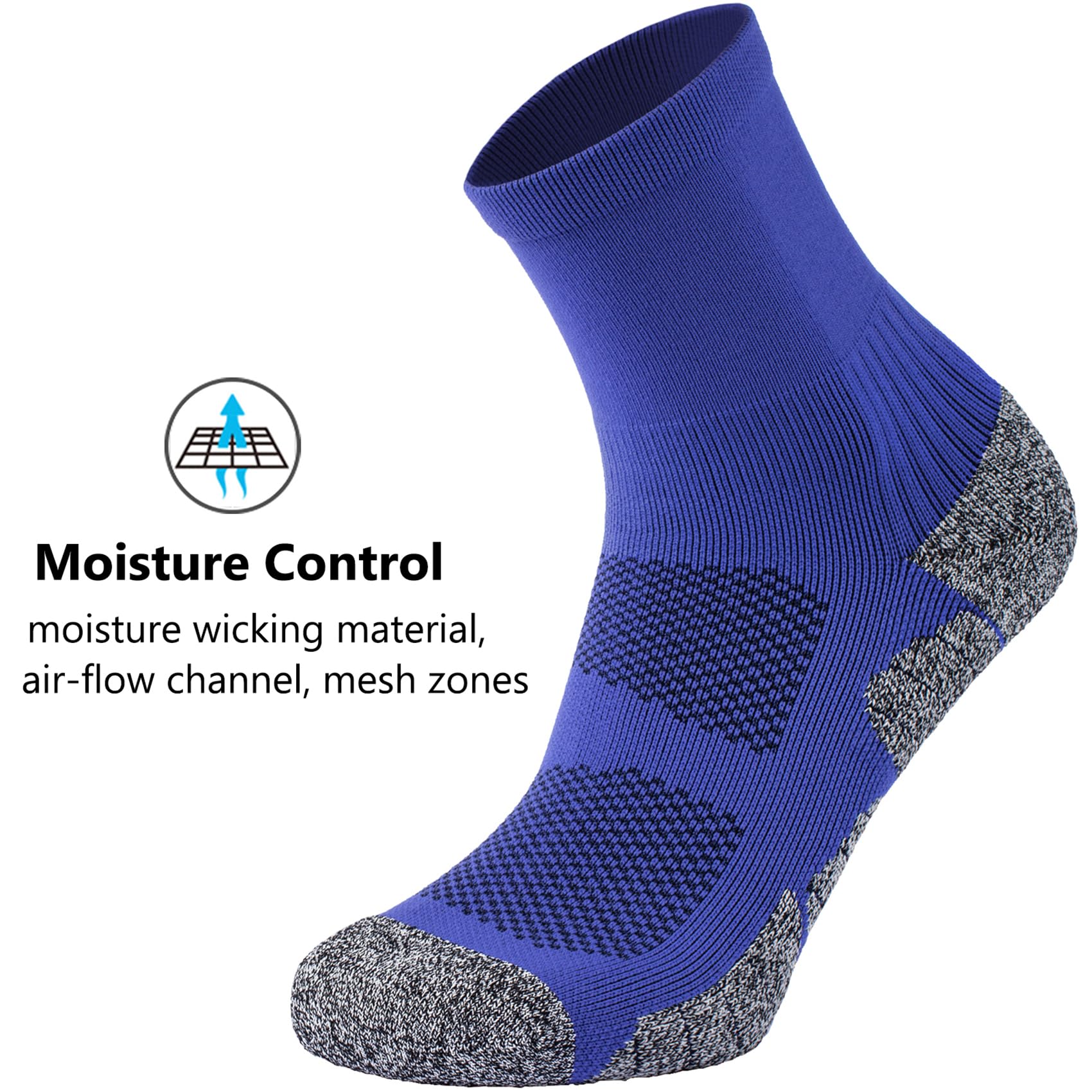 CWVLC Compression Athletic Quarter Socks for Men & Women - Breathable Cushioned Support Socks for Running, Basketball & Workout - Enhanced Performance & Comfort for Sports & Daily Wear