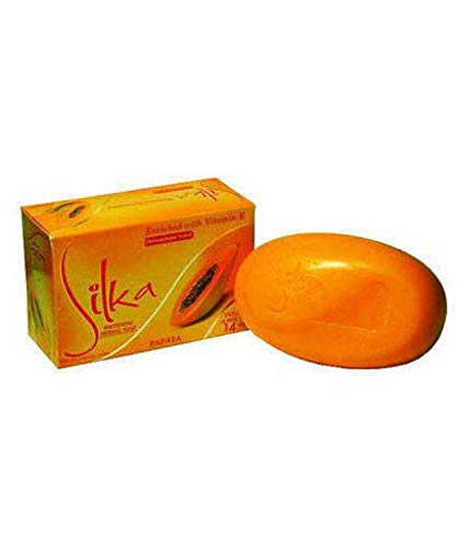 Silka Papaya Whitening Soap 135g (Pack of 2) - Brightens Skin & Reduces Dark Spots - Perfect for Daily Face & Body Cleansing