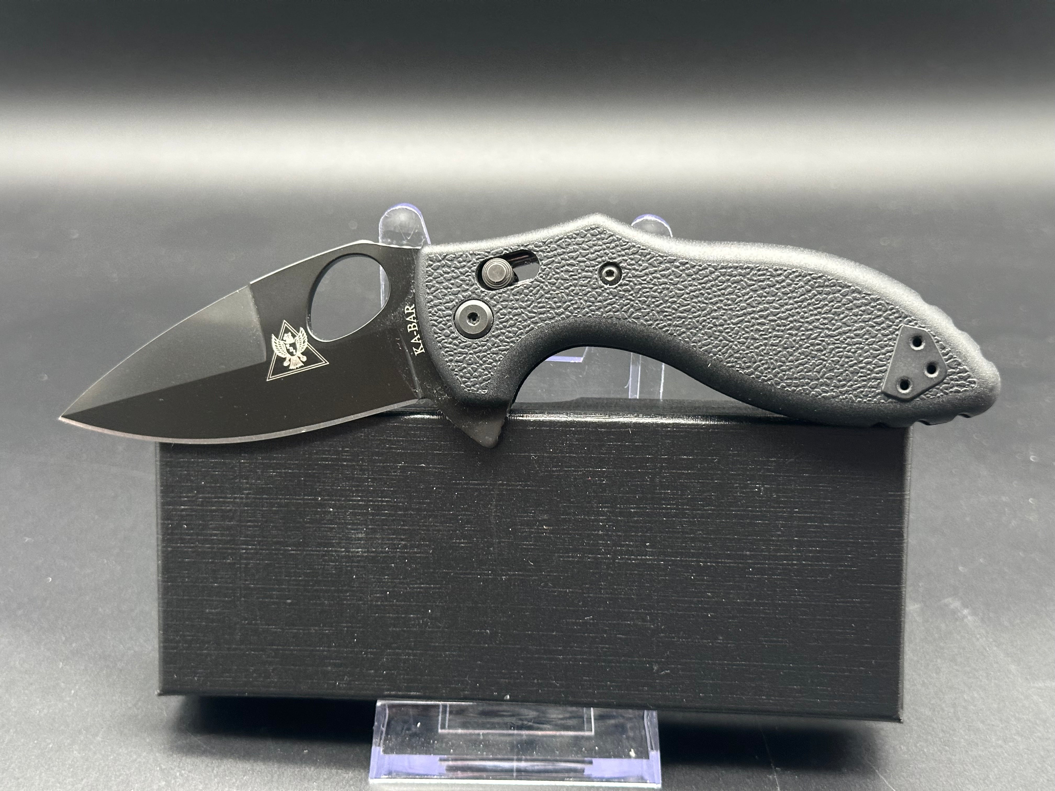 Ka Bar TDI Flipper Folder Knife - Black GFN Coated Blade, 3