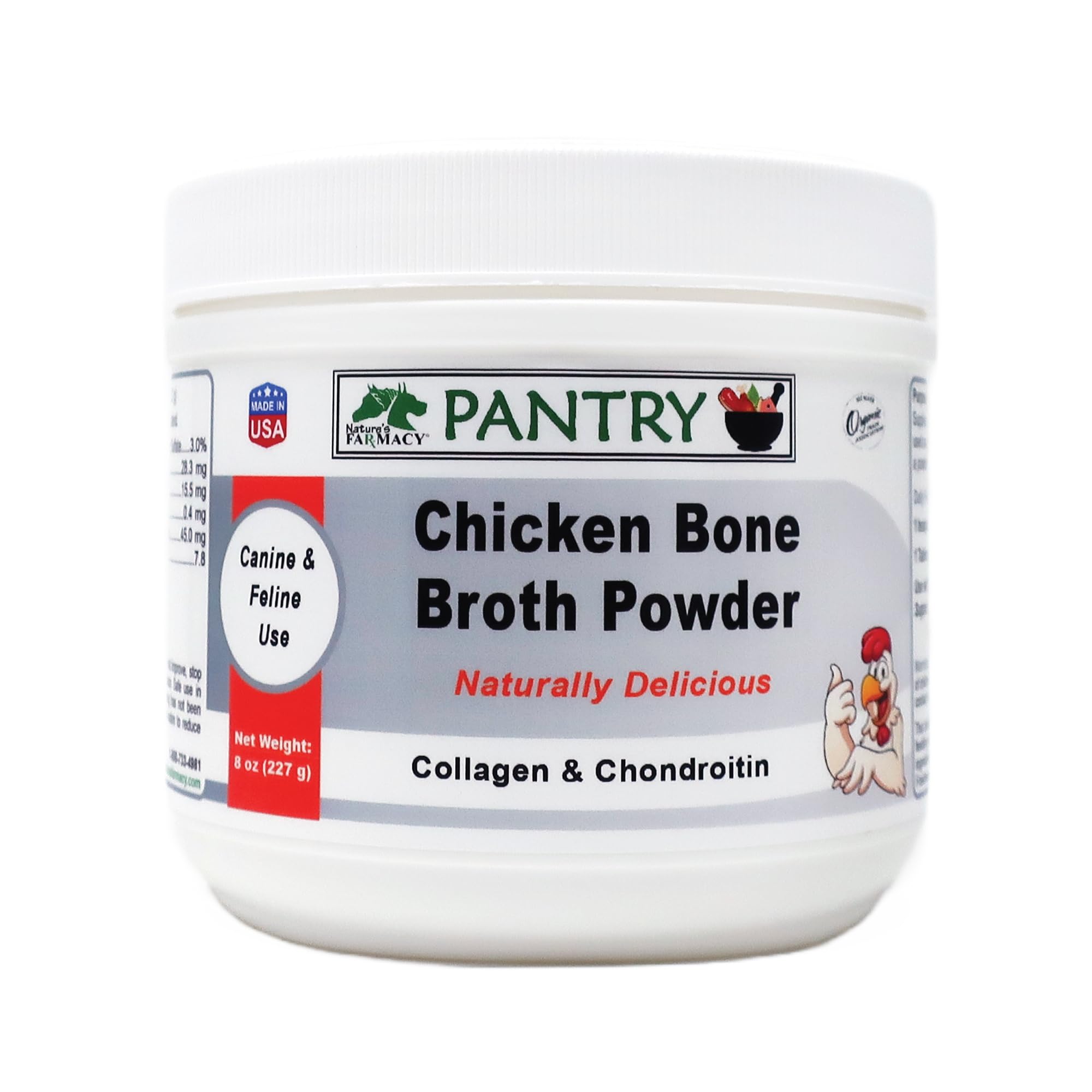 Nature's Farmacy Pantry Chicken Bone Broth Powder - 60% Collagen & 3% Chondroitin for Joint Health & Pet Flexibility (8oz) | Supports Mobility for Dogs & Cats | Perfect for Senior Pets & Active Animals