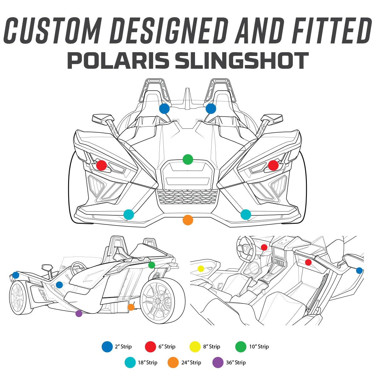 LEDGlow 20-Piece Bluetooth LED Underbody Lighting Kit - 16 Million Colors, Smartphone App Control, Brake Light Feature, Waterproof - Compatible with Polaris Slingshot & Other Vehicles - Perfect for Car Shows, Night Cruising & Customization