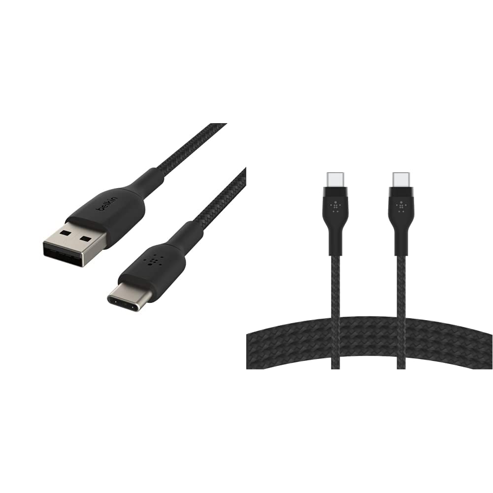 Belkin 3.3ft Braided USB-C to USB Cable - Fast Charging & Data Sync - USB-IF Certified - Compatible with iPhone 15, Samsung Galaxy, iPad Pro - Perfect for Home, Office & Travel Charging