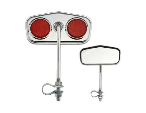 Diamond Chrome Red Bike Mirrors - Set of 2 High-Reflective Safety Mirrors for Road & Mountain Bicycles | Perfect for Commuting, Cycling & Outdoor Adventures