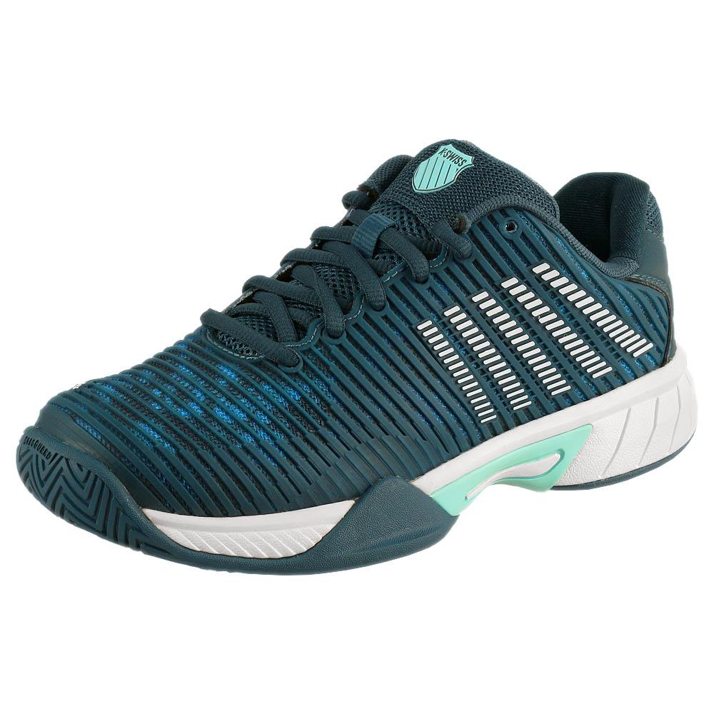 K Swiss Junior Hypercourt Express 2 GS Tennis Shoes for Kids - Indian Teal/Moonstruck Color - Lightweight & Durable for Court Play & Daily Wear