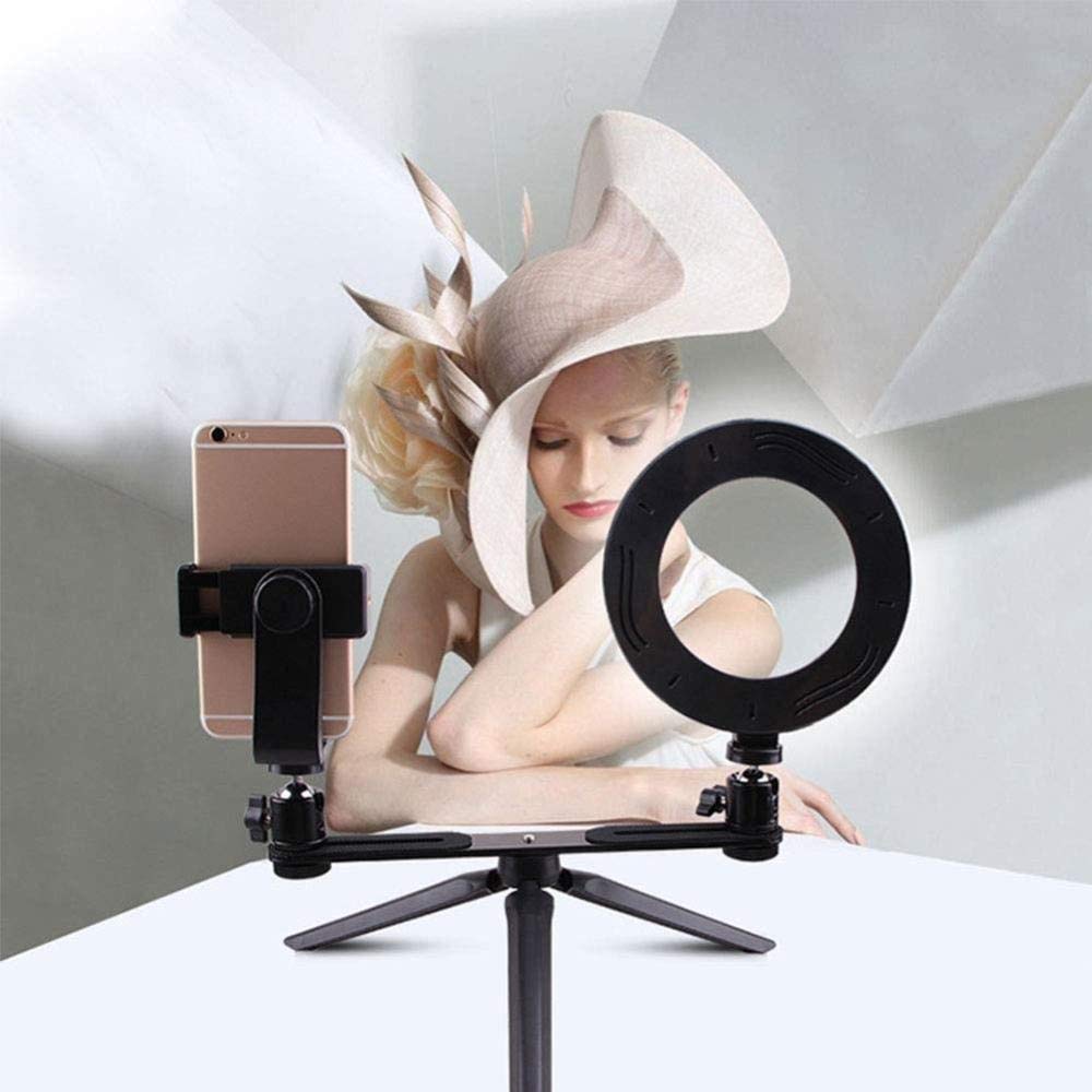 Portable LED Ring Light with Phone Stand & Tripod for Live Streaming, YouTube Videos, TikTok, Zoom Calls - Desktop Beauty Light for Makeup, Selfies, Video Conferencing