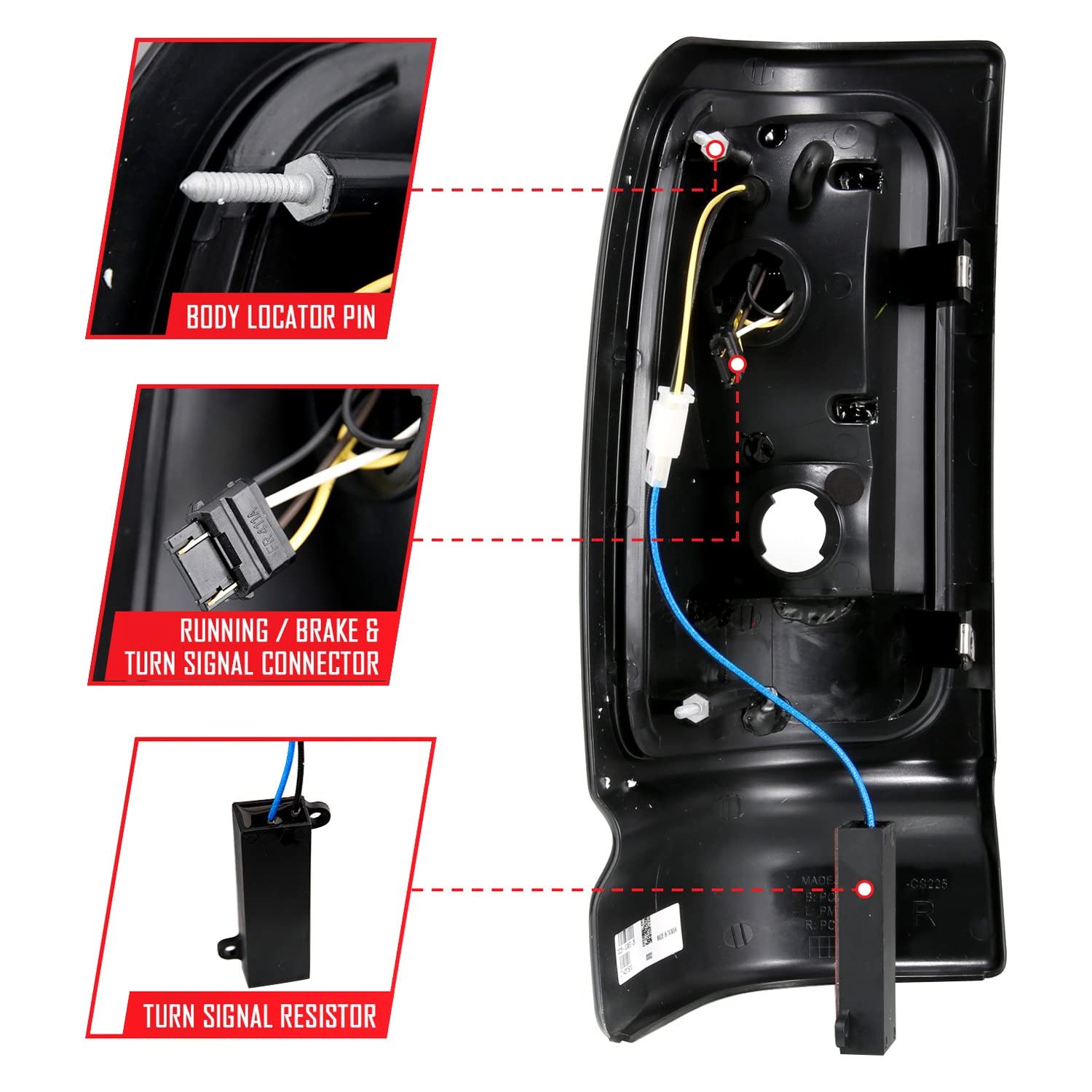 ANZO 311341 Chrome Plank Style Fiber Optic LED Tail Lights - Compatible with [Vehicle Model] - Durable & Bright LED Brake Lights - Perfect for Night Driving & Car Customization