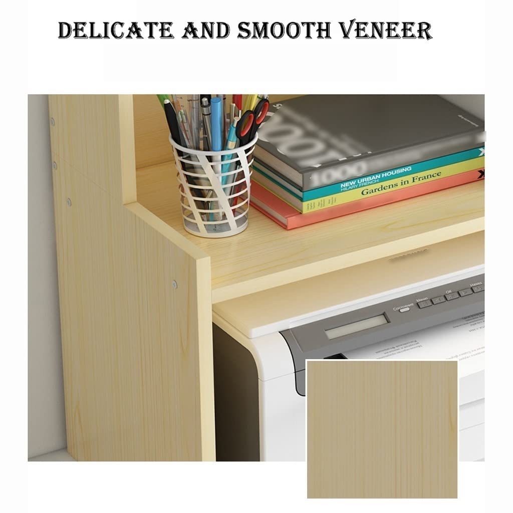 3-Tier Printer Stand with Storage - Vertical Desk Organizer for Home & Office - Holds Fax Machine, Scanner & Supplies - Black (Perfect for Small Spaces & Clutter-Free Workspaces)