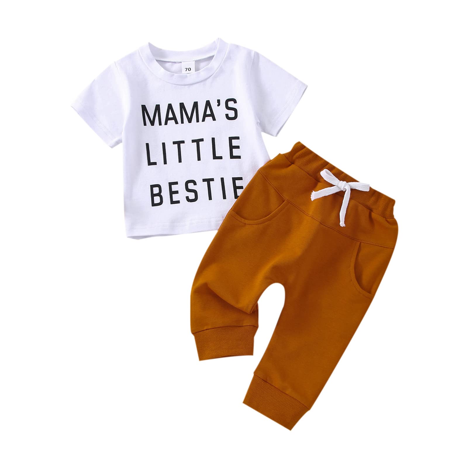 Toddler Baby Boy Clothes Set - Short Sleeve T-Shirt & Pants Outfit with Pockets | Newborn Boy Summer Outfits | Perfect for Playdates, Daycare & Family Photos
