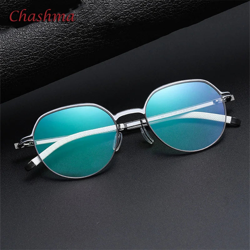 Unisex Titanium Full Rim Round Flat Top Eyeglasses TR90 - Lightweight & Durable Frame for Men & Women - Perfect for Reading, Work & Daily Wear