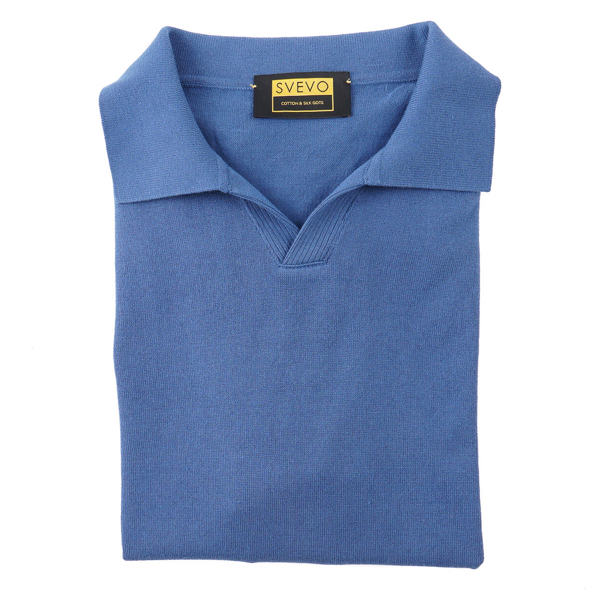 Svevo Superfine Cotton Silk Polo Sweater for Men - Luxury Breathable Knit Top for Business Casual & Office Wear