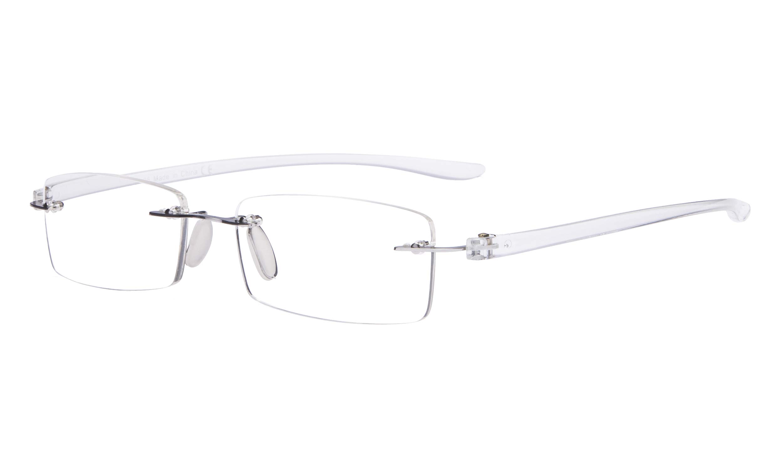 Eyekepper Small Lens Rimless Reading Glasses for Men & Women - Lightweight & Stylish for Reading, Computer Work & Daily Use