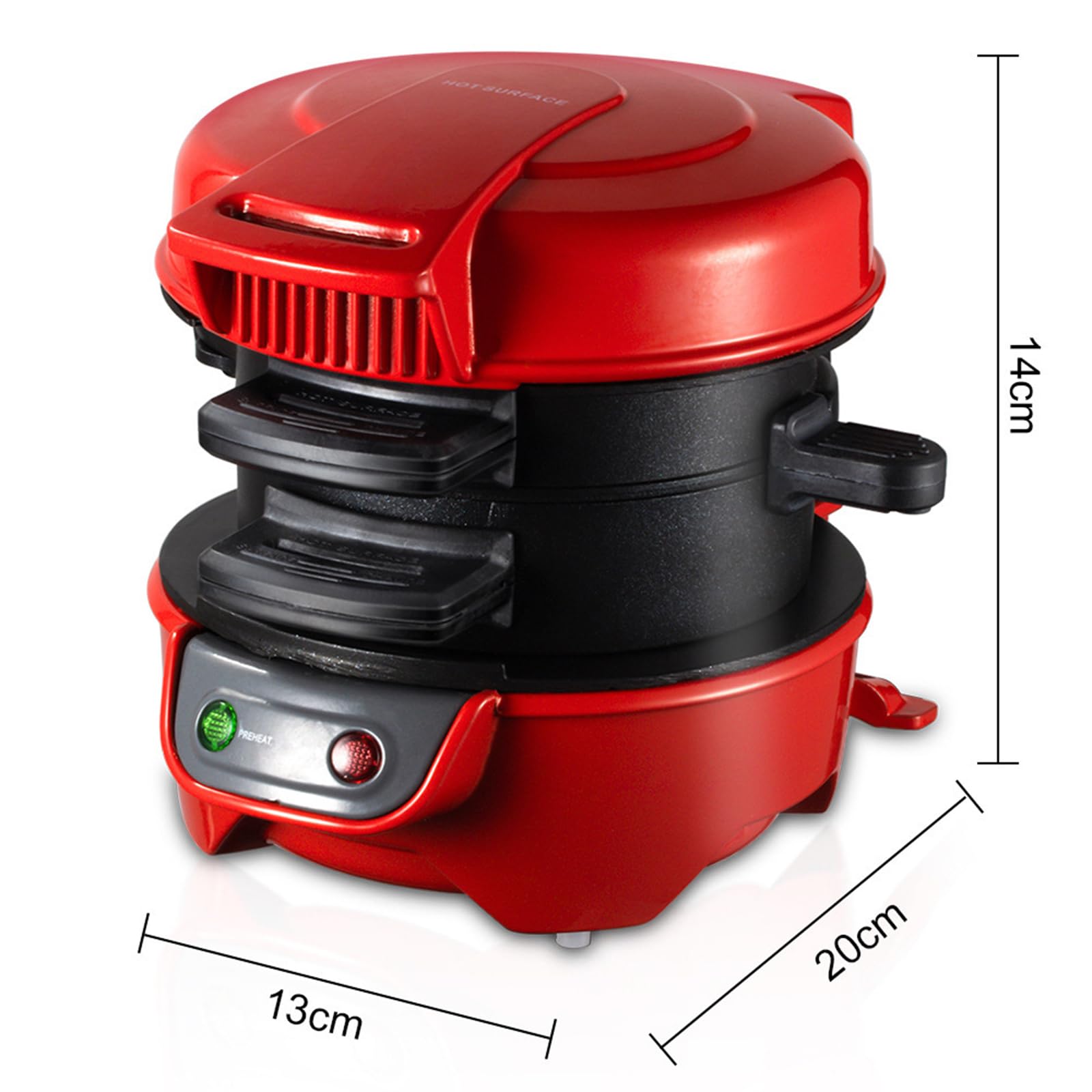 **600W Electric Burger Maker Machine - Egg Cooker Ring & Waffle Press, 5-Min Fast Cooking, 2-Pack - Perfect for Breakfast Sandwiches, Burgers & Quick Meals**