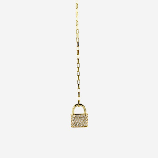 Elegant Delicate Padlock Lariat Necklace - Dainty Gold-Tone Lock Pendant for Women - Perfect for Everyday Wear, Date Nights & Special Occasions