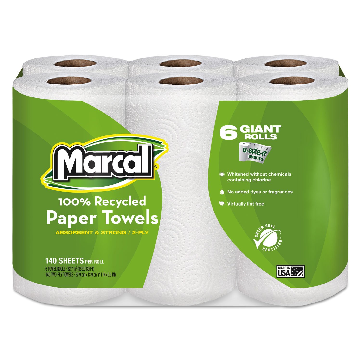 Marcal Perforated Maxi Roll Towel Roll - 6 Rolls per Pack (Pack of 5) | Premium Bulk Paper Towels for Home, Kitchen & Office Use