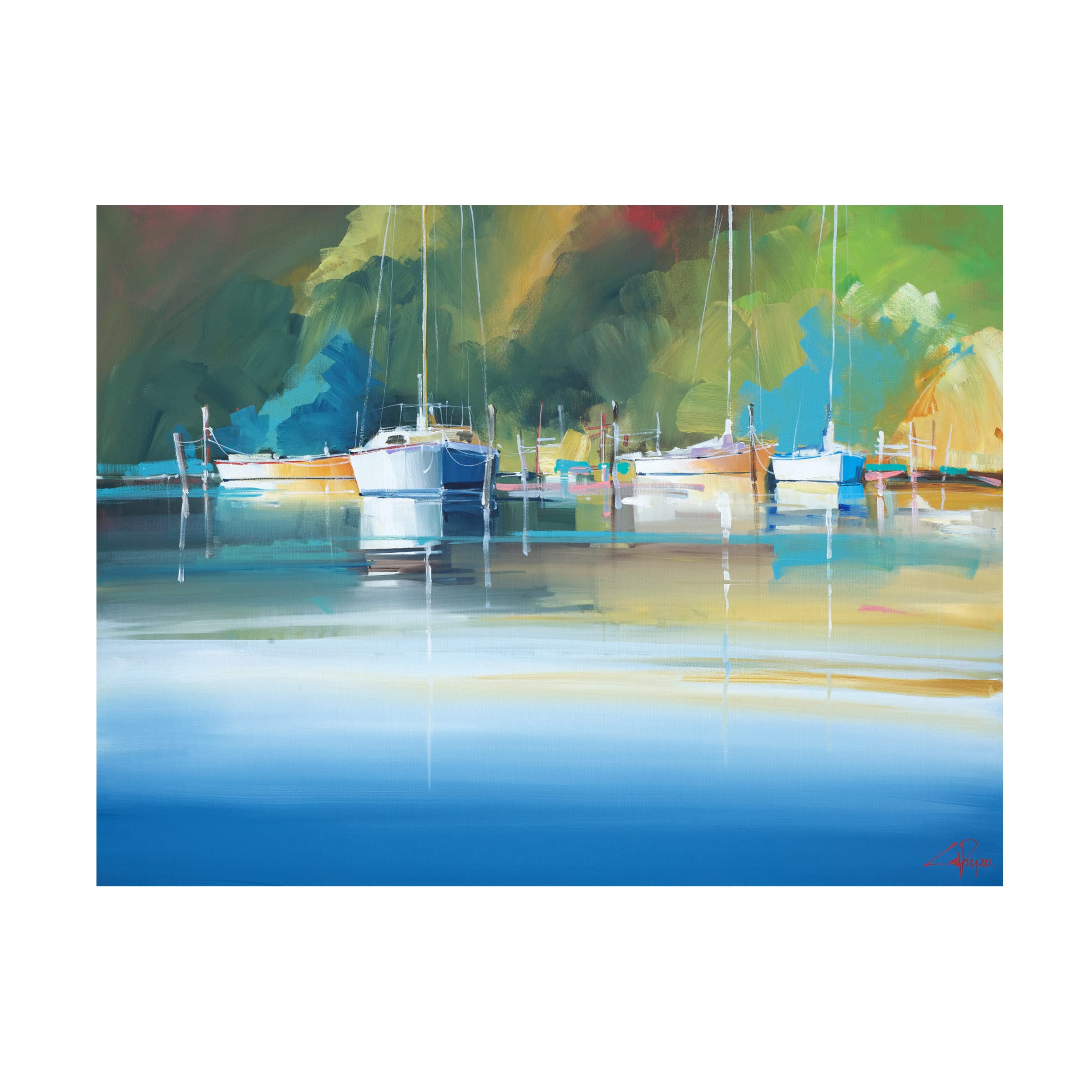 Trademark Fine Art 'Light at Metung' Canvas Wall Art Print by Craig Trewin Penny - Australian Coastal Landscape Painting for Living Room, Bedroom & Office Decor