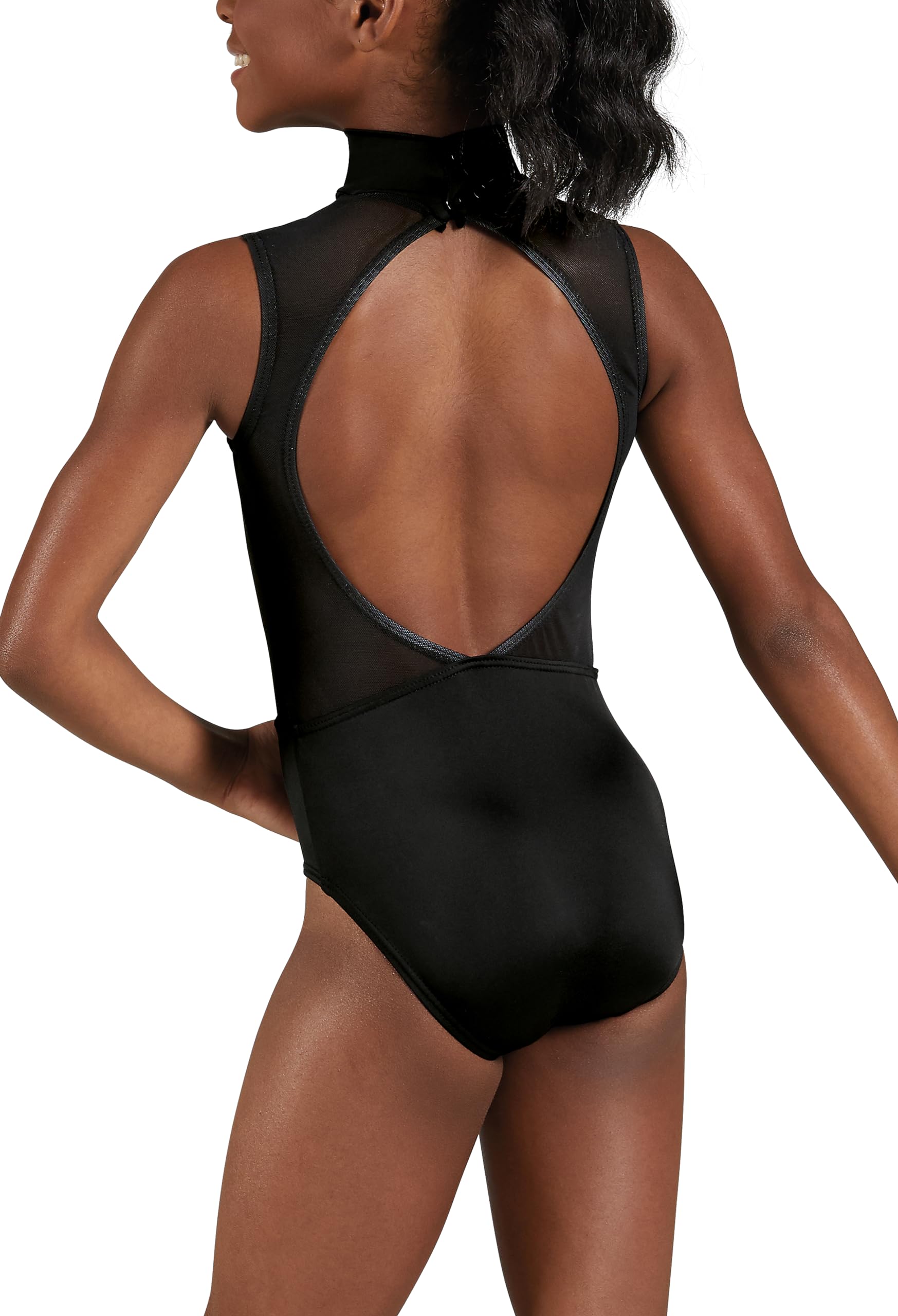 Balera Asymmetrical Mesh Inset Leotard with Keyhole Back - Dance Leotards for Girls & Women - Ballet, Jazz, Contemporary & Performance Wear