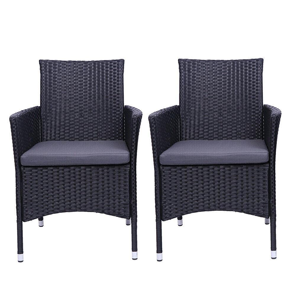 PODB Home 2-Piece Wicker Patio Chairs Set - Outdoor Furniture for Garden, Poolside & Backyard - Weather-Resistant Folding Chairs for Relaxing & Entertaining