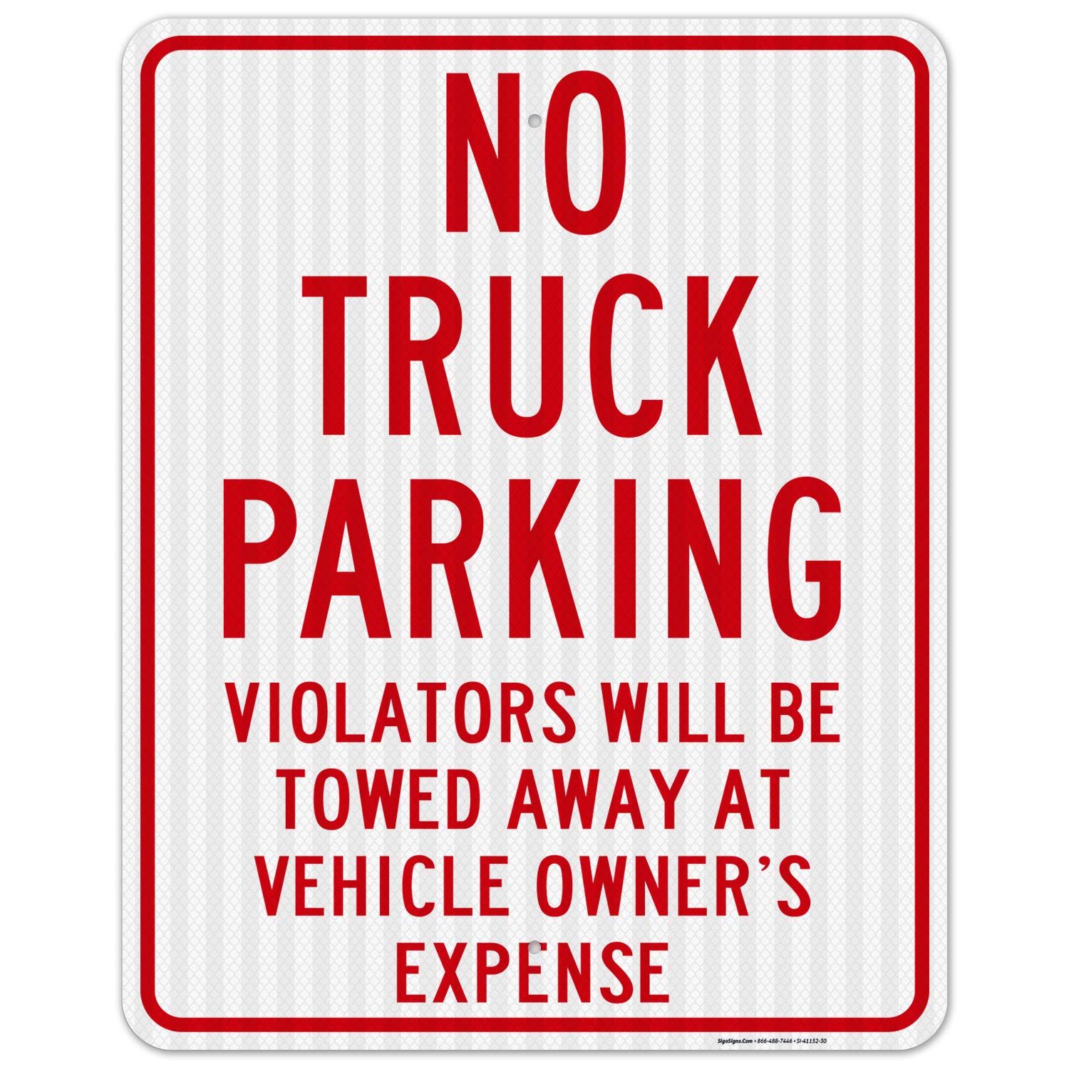 No Truck Parking Sign - 24x30 Inches, 3M EGP Reflective .080 Aluminum, Fade Resistant - Indoor/Outdoor Use - Made in USA - Perfect for Warehouses, Loading Docks & Restricted Parking Areas