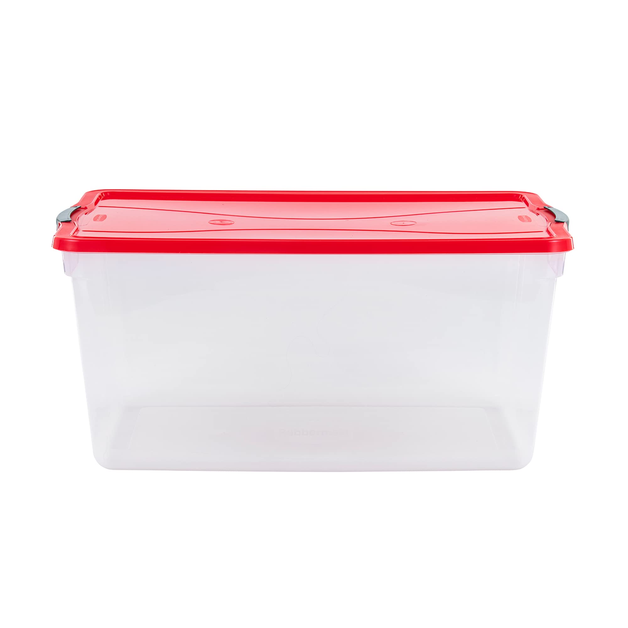 Rubbermaid Clear Plastic Holiday Storage Bins with Latching Lids & Handles - 4 Pack Organizer Totes for Christmas Decorations, Seasonal Items & Office Supplies - Perfect for Home Storage, Garage Organization & Workplace Use