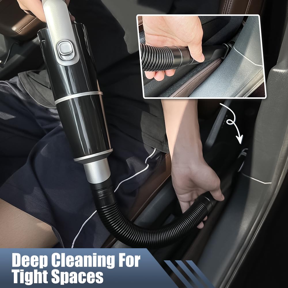 9000PA High Power Cordless Car Vacuum Cleaner - Portable Mini Vacuum for Car, Home, Office & Travel - Strong Suction for Deep Cleaning (Black) | Perfect for Car Detailing, Pet Hair Removal & Quick Cleanups