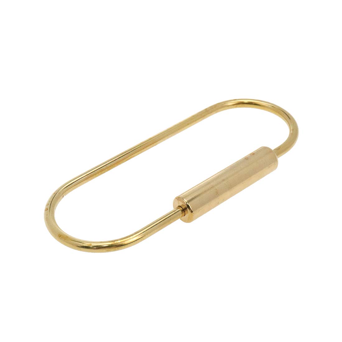 **LICTOP 3.4 Inch Ellipse Brass Key Ring with Hex Lock Nut Clip - 2 Pack Keychain Holder for Home, Office & Travel Accessories**