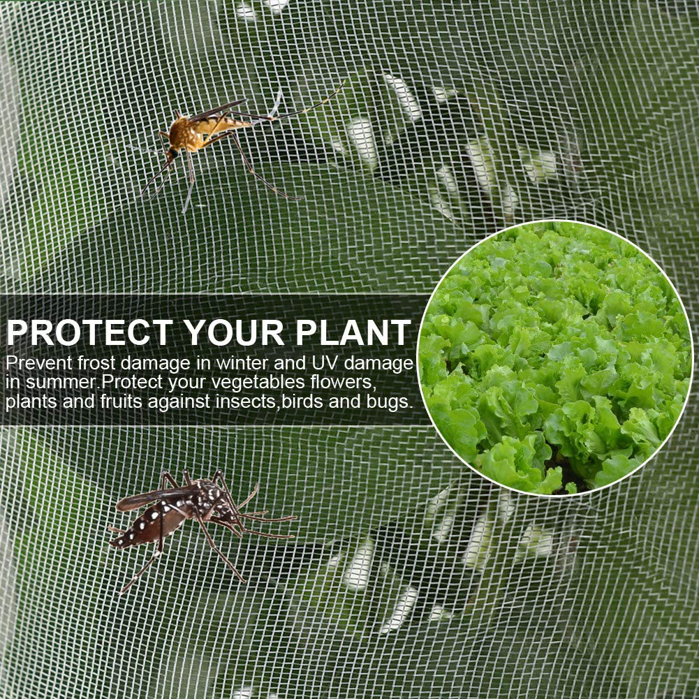 Insect Protection Netting for Garden & Greenhouse - Fine Mesh Plant Covers for Vegetables, Fruits & Flowers | Durable Grow Tunnel Netting for Pest Control & Crop Protection | Ideal for Raised Beds, Hydroponics & Organic Gardening