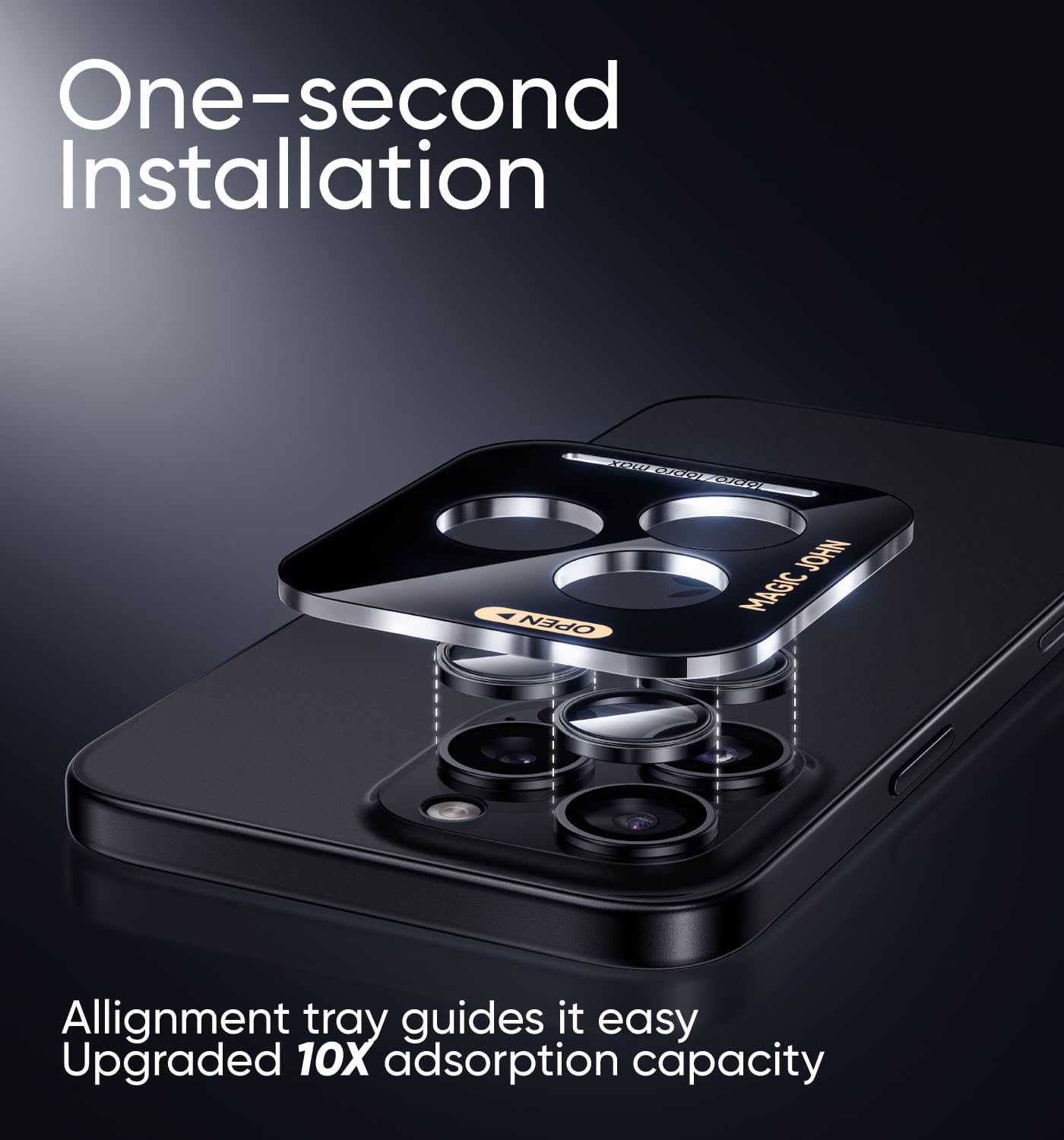 Premium 9H Tempered Glass Camera Lens Protector for iPhone 16 Pro Max/16 Pro - Anti-Scratch, Case Friendly with Alignment Kit & Invisible Fit (2-Pack, Black) - Perfect for Travel, Outdoor Adventures & Daily Protection
