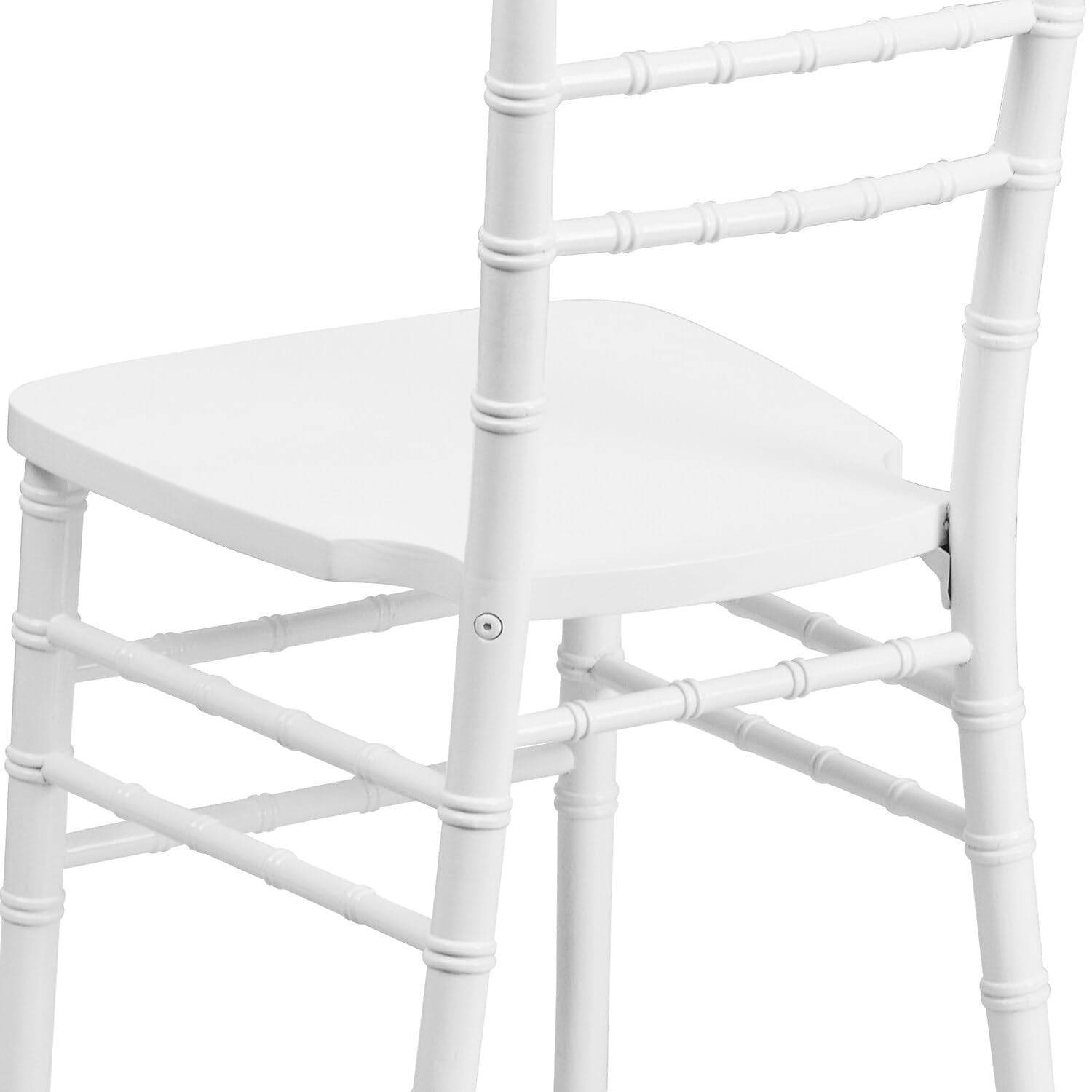 Flash Furniture 2-Pack HERCULES Series White Wood Chiavari Chairs - Elegant Wedding, Banquet & Event Seating for Indoor/Outdoor Use