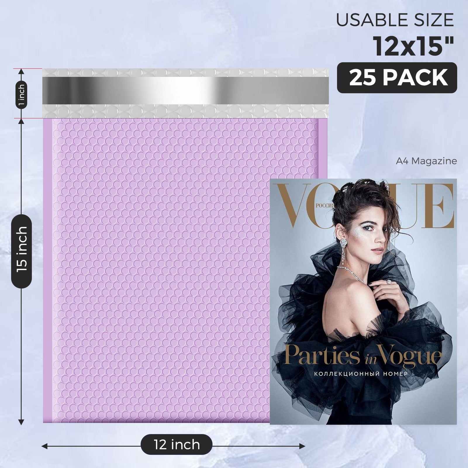 12x15 Bubble Mailer Padded Envelopes - Light Purple | Waterproof & Tear-Resistant Shipping Envelopes for Ecommerce, Small Business & Online Sellers | Perfect for Shipping Jewelry, Cosmetics & Fragile Items