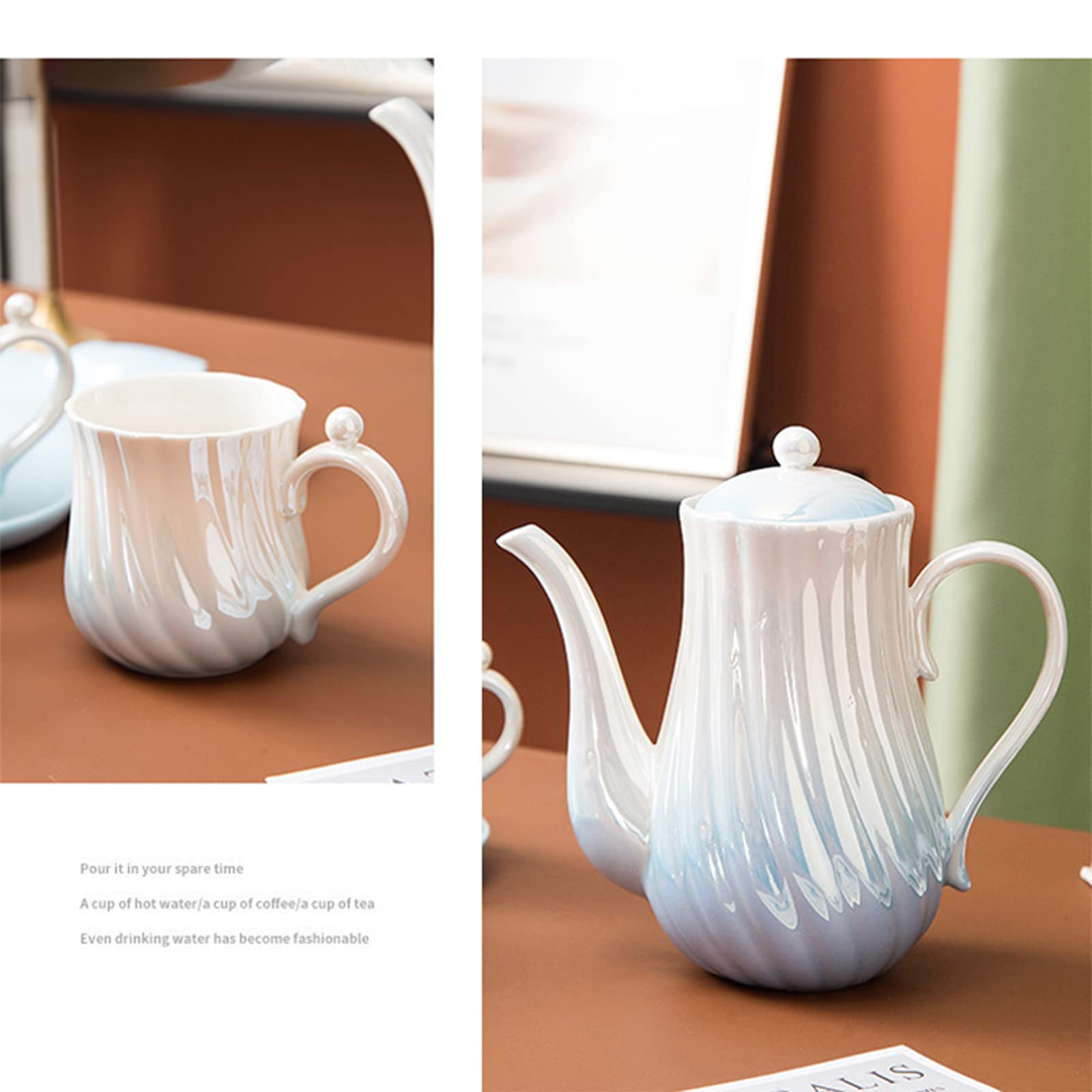 Creative Ceramic Coffee Cup & Teapot Set - Elegant Bone China Water Bottle, Seasoning Jar & Afternoon Tea Cups for Kitchen & Home Use - Perfect for Coffee Lovers, Tea Parties & Stylish Kitchen Decor