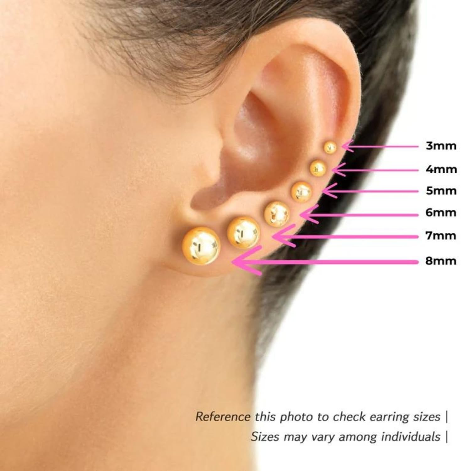 14K Yellow Gold Ball Stud Earrings with Secure Screw Backs - Perfect for Everyday Wear, Gifts & Special Occasions