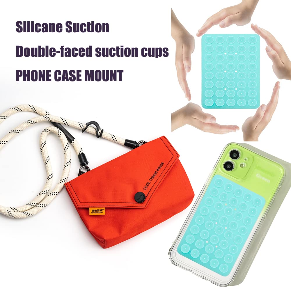 OSKE Double-Sided Silicone Suction Phone Mount - Universal Adhesive Holder for iPhone & Android - Hands-Free Shower/Bathroom/Car Mirror Mount - Fidget Toy & TikTok Video Accessory (Sky Blue) - Perfect for Driving, Bathing & Social Media Recording
