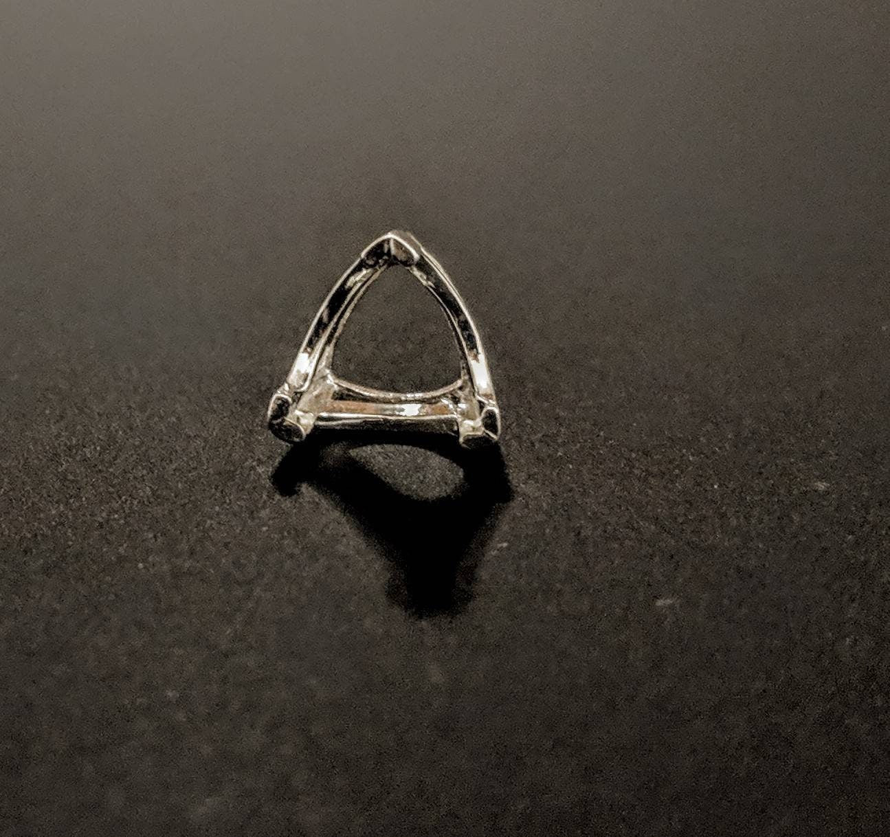 14K Gold or Sterling Silver 11mm Trillion Cut Prong Setting for DIY Jewelry - Custom Ring, Earring, Pendant Making (144-185) - Perfect for Engagement Rings, Wedding Bands & Handmade Jewelry Designs
