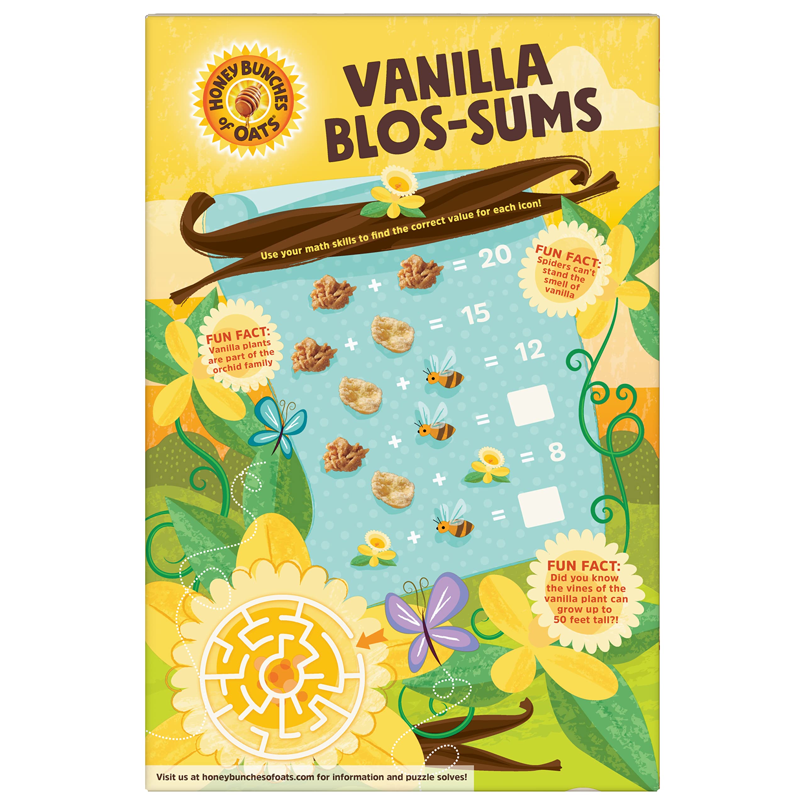 Honey Bunches of Oats Vanilla Cereal - Crunchy Oat & Granola Clusters Breakfast Cereal, 12 oz Box - Perfect for Quick Breakfast, Snacks & Healthy Eating