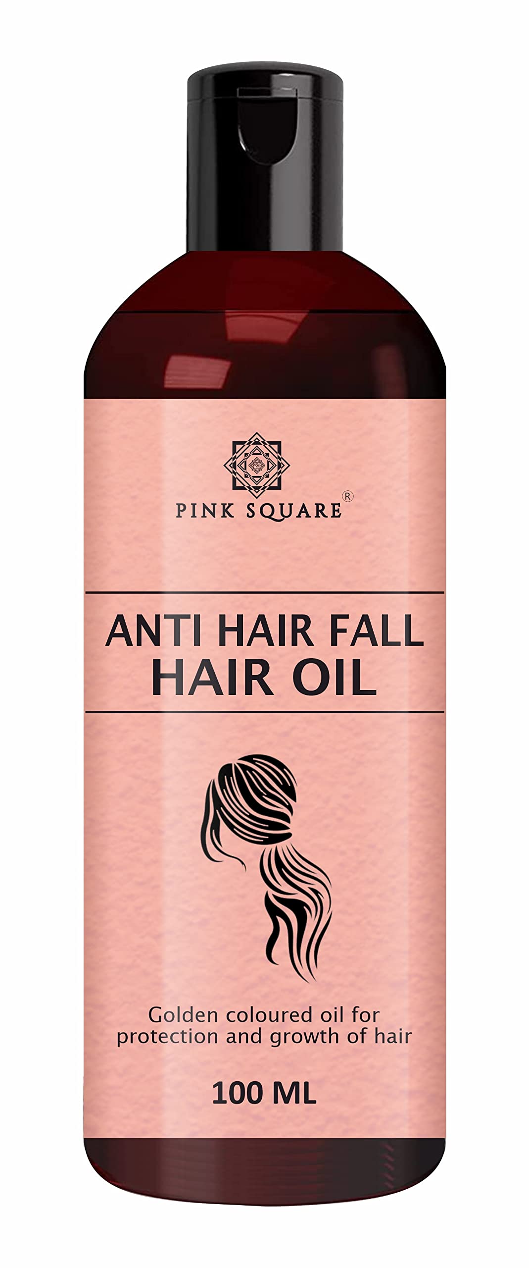 Pink Square Anti-Hair Fall Hair Oil - Non-Sticky Formula with Bhringraj & Amla for Hair Growth & Hair Loss Prevention - 100ml (Pack of 1) - Ideal for Daily Hair Care Routine for Women & Men