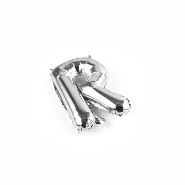 Balloonify Silver Mylar Letter R Balloon - 16 Inch Large Alphabet Foil Balloon for Birthday Party Decorations, Baby Showers & Graduation Celebrations