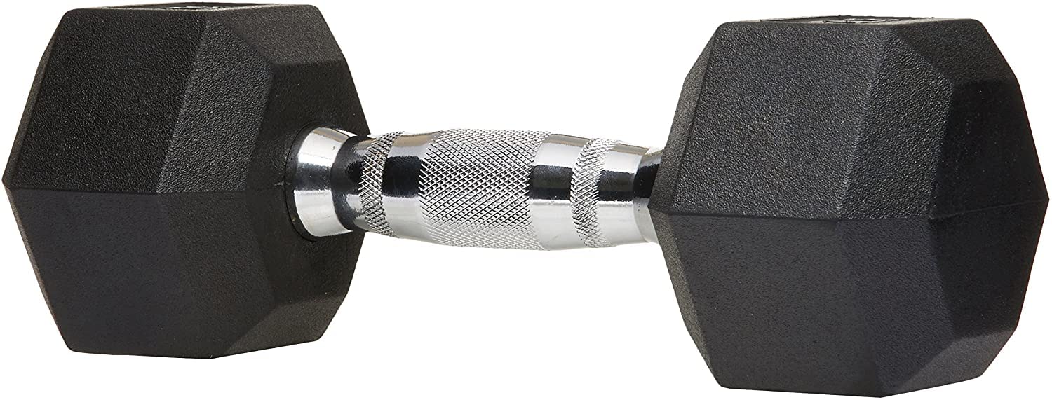 JKSPORTS Rubber Encased Hex Dumbbell Set - 5-50lbs Weight Options for Home Gym, Strength Training & CrossFit Workouts | Non-Slip Grip, Durable Rubber Coating for Floor Protection